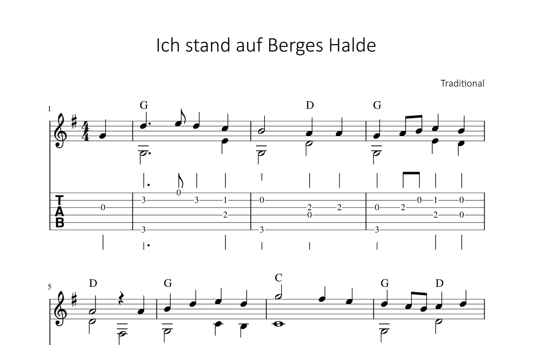 Ich stand auf Berges Halde (arr. Bettina Schipp)