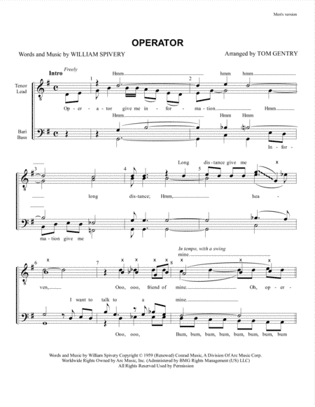 Operator (arr. Tom Gentry)