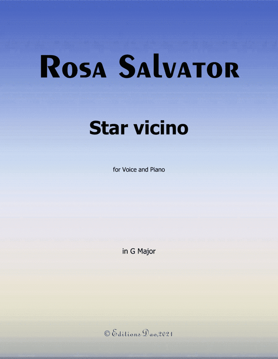 Star vicino, Ver. I, by Salvator Rosa, in G Major (arr. Editions Dao)