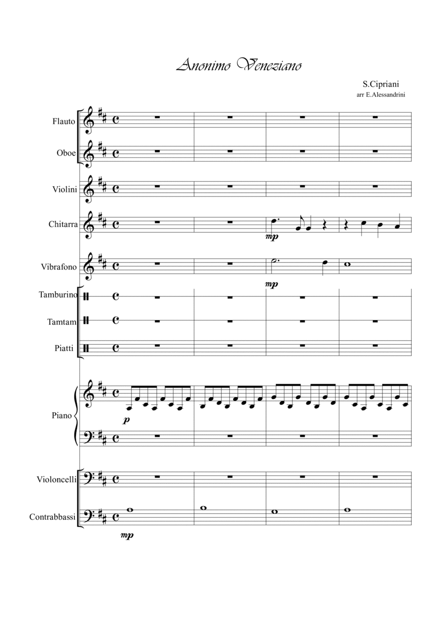 Anonimo Veneziano (arr. Ester Alessandrini)