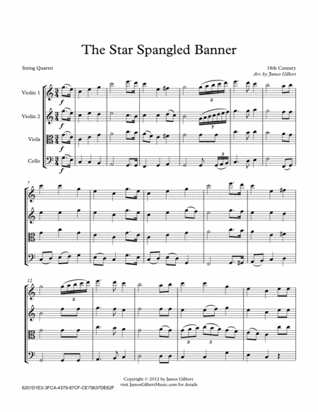 The Star Spangled Banner (National Anthem) (arr. James Gilbert Music)