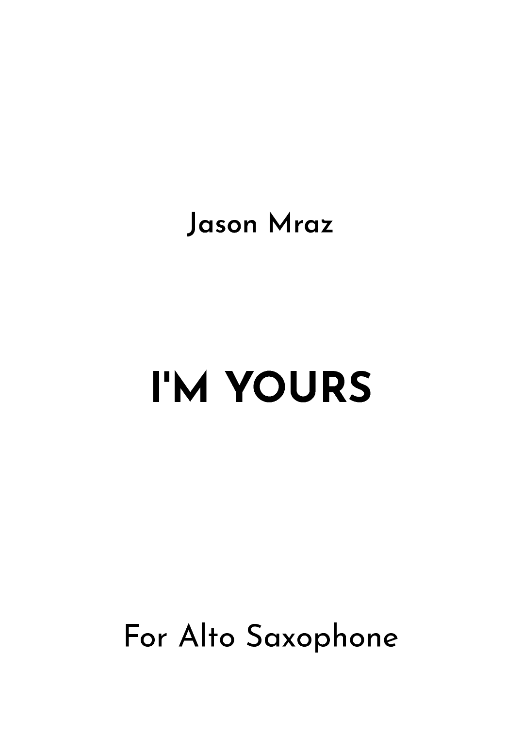I'm Yours (arr. Jireh J.)