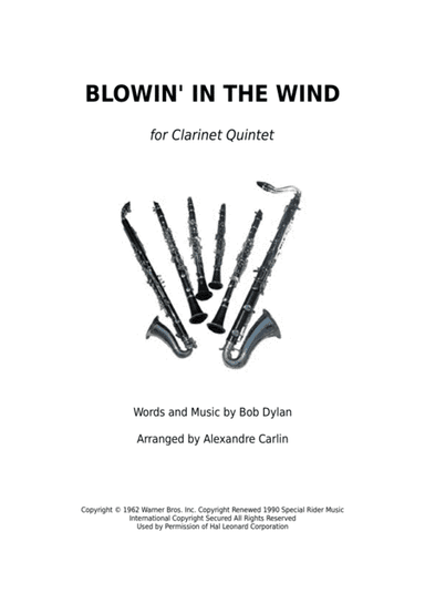 Blowin' In The Wind (arr. Alexandre CARLIN)