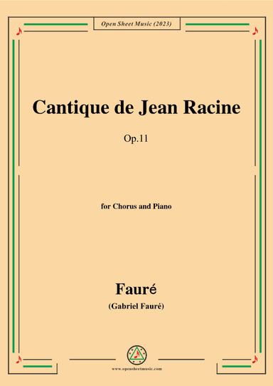 Fauré-Cantique de Jean Racine,Op.11 (arr. OSM Press)