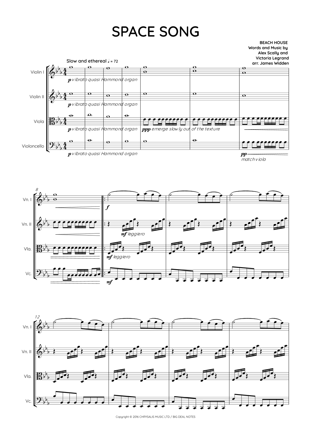 Space Song (arr. James Widden)