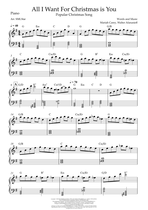 All I Want For Christmas Is You (arr. SMLStar)