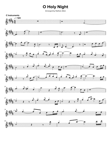 O Holy Night - C Instruments (arr. Nathan Allen)