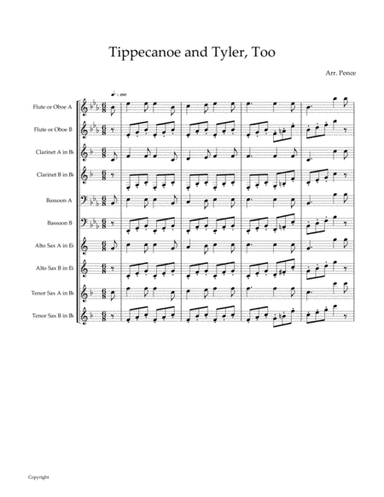 Tippecanoe and Tyler Too (Patriotic Flex Woodwind Duet) (arr. Austin Pence)