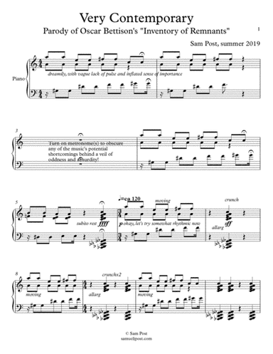 "Very Contemporary," a Musical Parody, op. 43