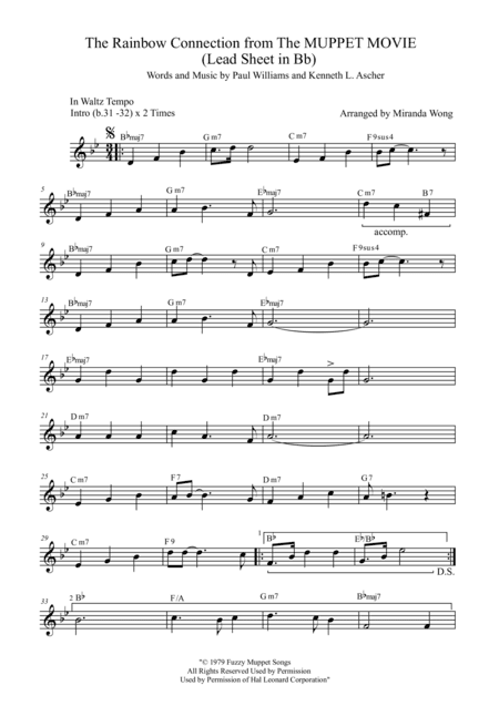 The Rainbow Connection (arr. Miranda Wong)