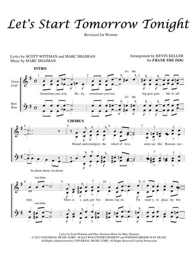 (let's Start) Tomorrow Tonight (arr. Kevin Keller)