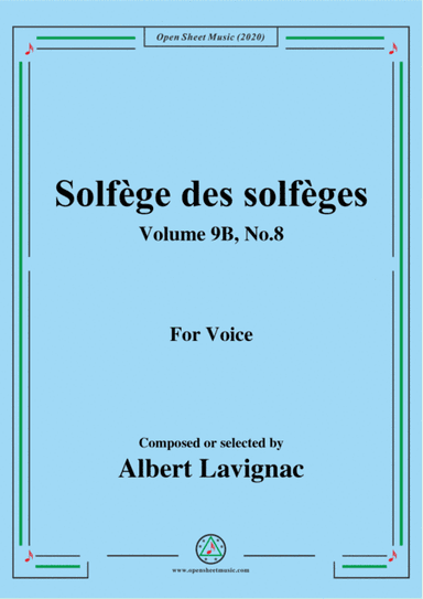 Lavignac-Solfège des solfèges,Volume 9B,No.8,for Voice (arr. MSM)