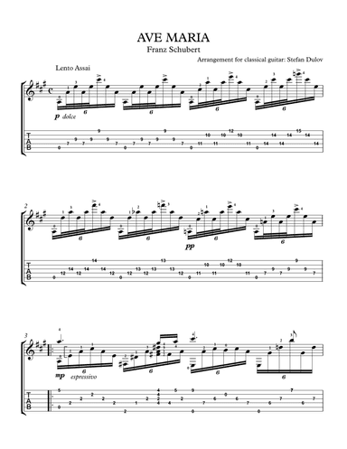 Ave Maria Op. 52, No. 6, D. 839 (Arr. for Guitar) (arr. Stefan Dulov)