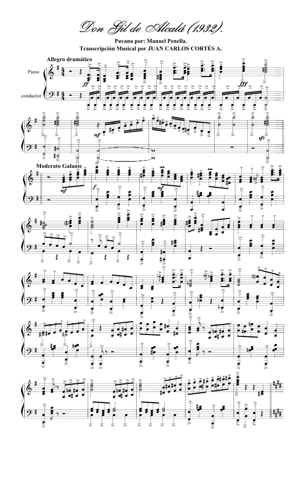 Pavana de Don Gil de Alcalá. Por Manuel Penella Moreno. (arr. Juan Carlos Cortés Aguirre)