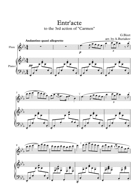 Entr'acte to the 3rd action of the "Carmen" (flute) (arr. A.Buriakov)