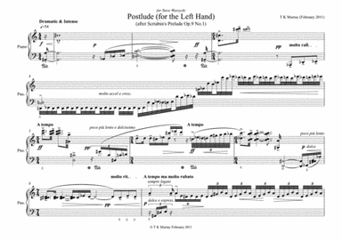 Murray - Postlude (after Scriabin) - Piano LH