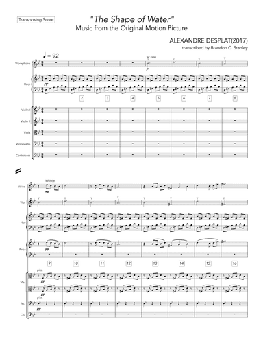 The Shape Of Water - Score Only (arr. Brandon C Stanley)