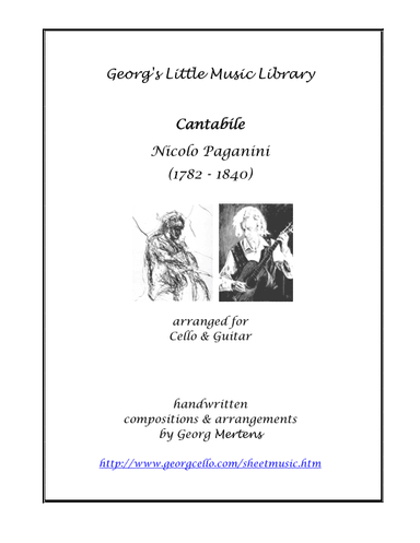 Paganini Cantabile arr. for cello & guitar (arr. Georg Mertens)
