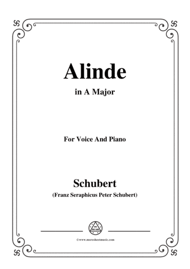 Schubert-Alinde,in A Major,Op.81,No.1,for Voice and Piano (arr. MSM)