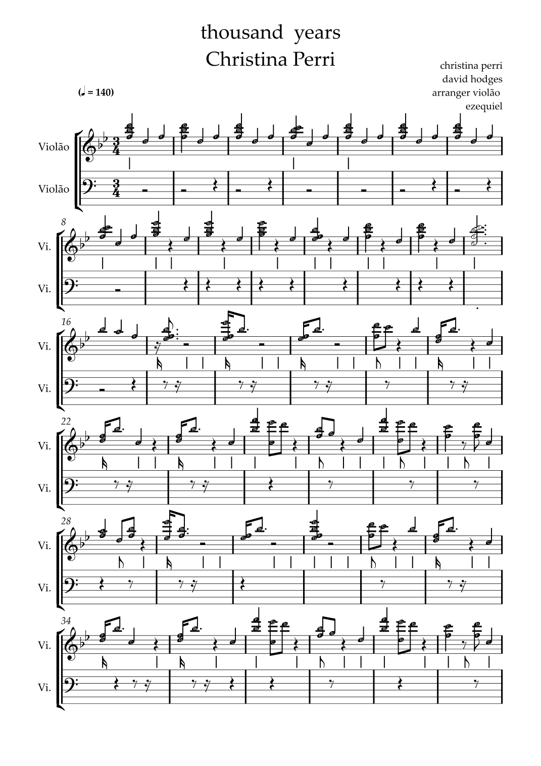 A Thousand Years (arr. by ezequiel)