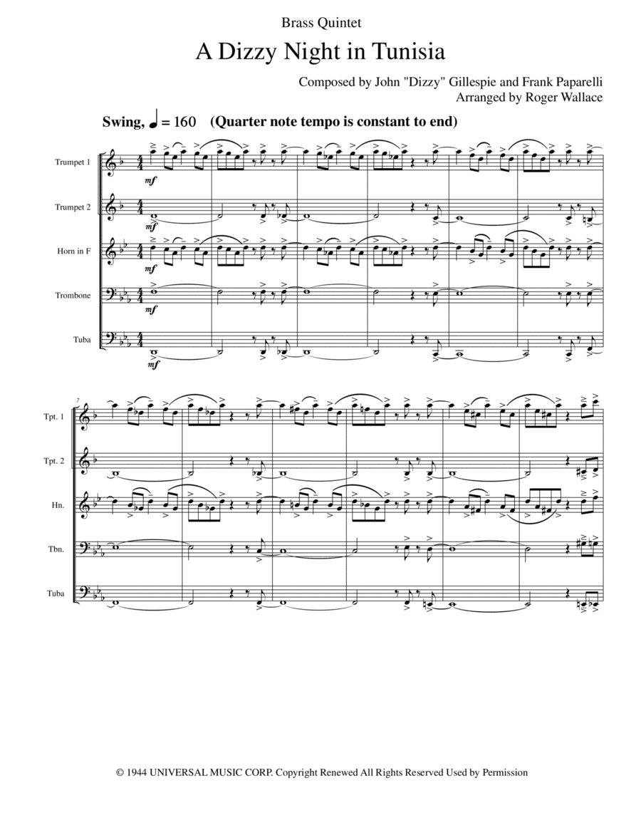 A Night In Tunisia (arr. Roger Wallace)