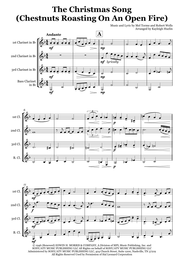 The Christmas Song (chestnuts Roasting On An Open Fire) (arr. Kayleigh Huelin)