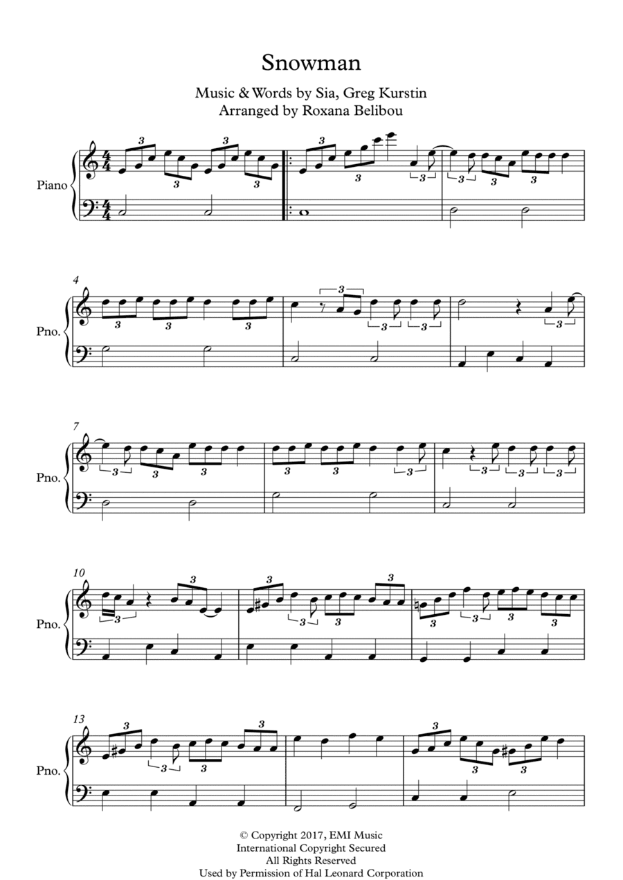 Snowman (arr. Roxana Belibou)