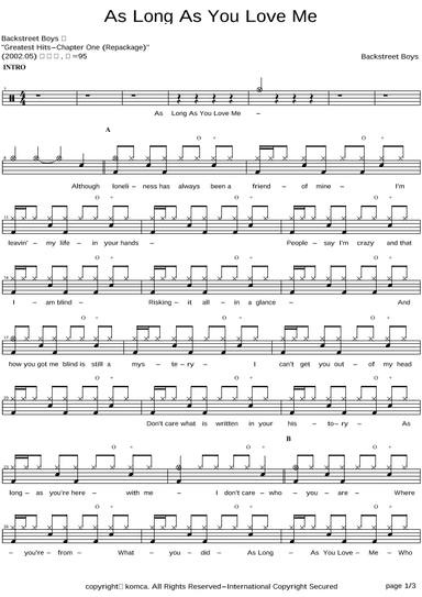 As Long As You Love Me (arr. COPYDRUM)