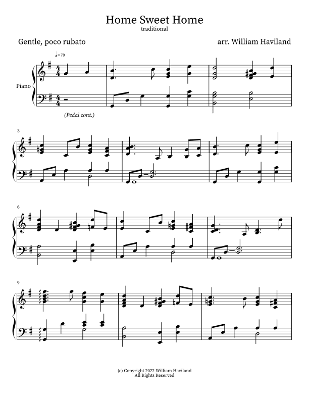 Home Sweet Home (arr. William Haviland)