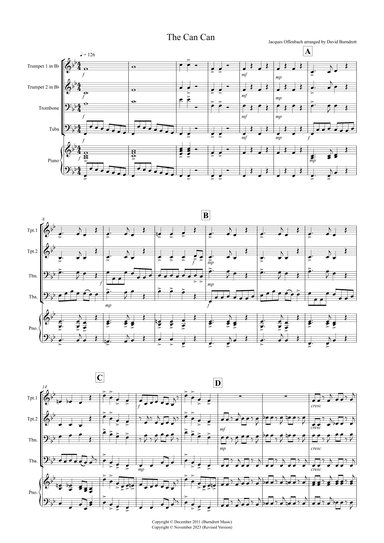 The Can Can for Brass Quartet (arr. David Burndrett)