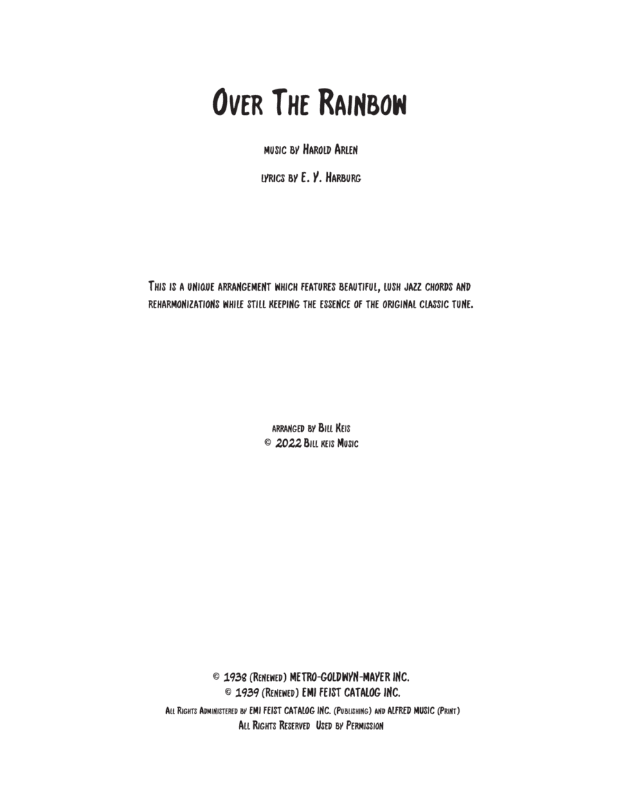 Over The Rainbow (arr. Bill Keis)