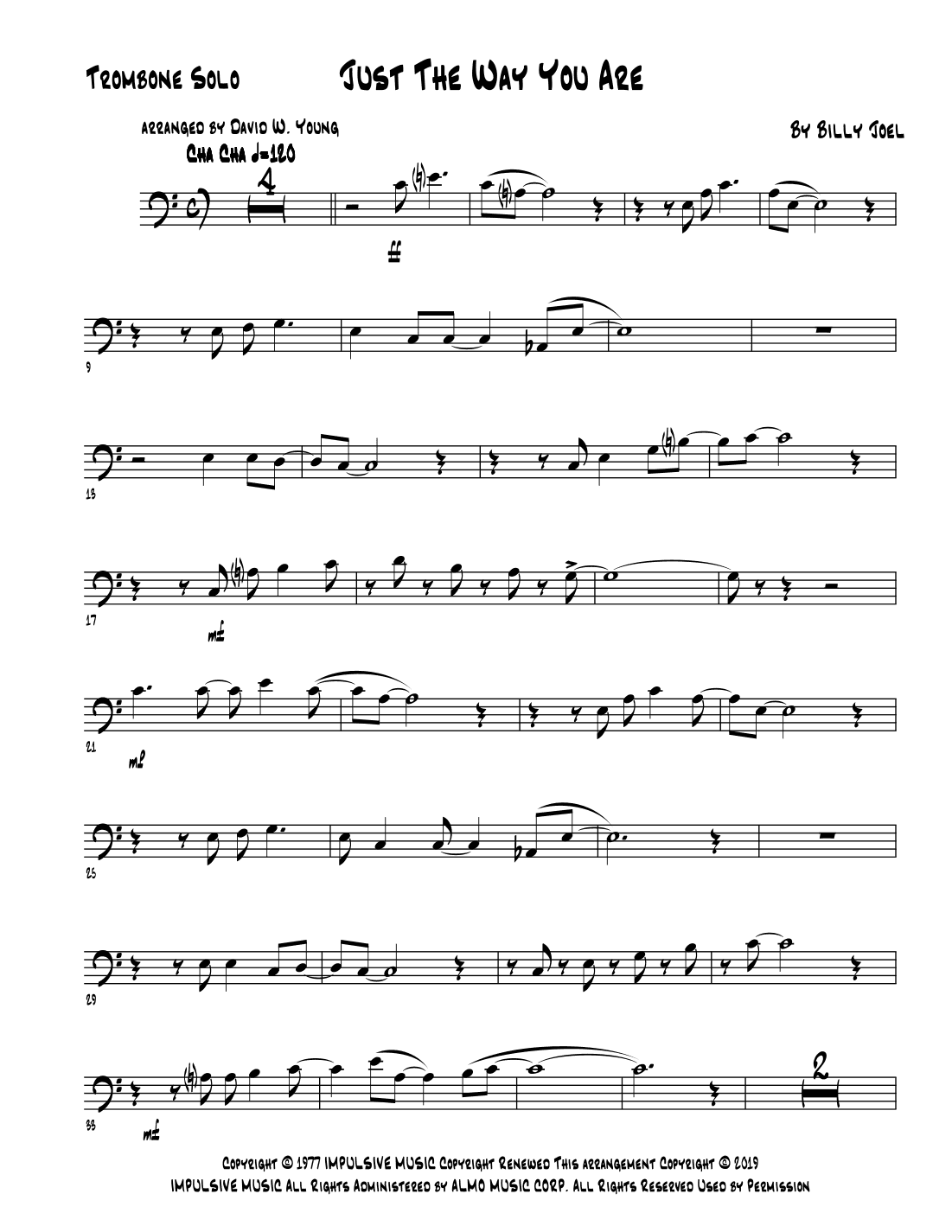 Just The Way You Are (arr. David W. Young)