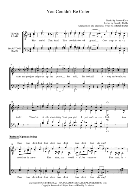 You Couldn't Be Cuter (arr. Mitchell Bartel)