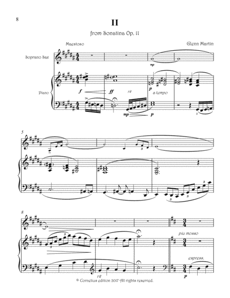 Sonatina Op. 11 soprano saxophone and piano second movement.
