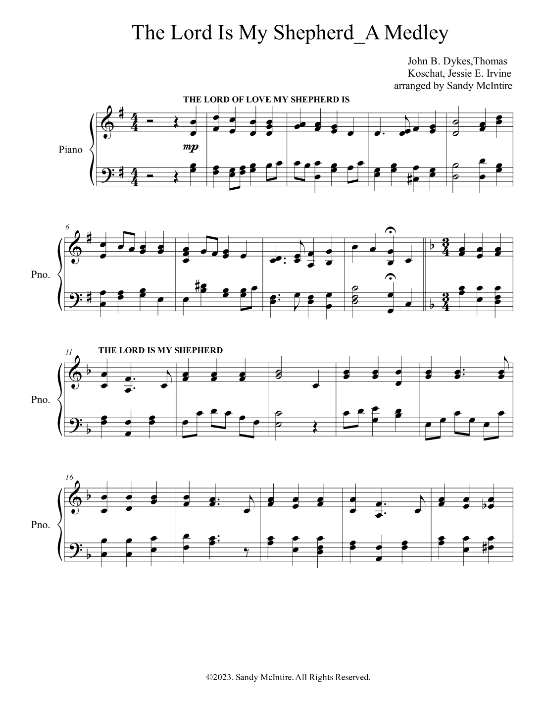 The Lord Is My Shepherd_A Medley (arr. Sandy McIntire)