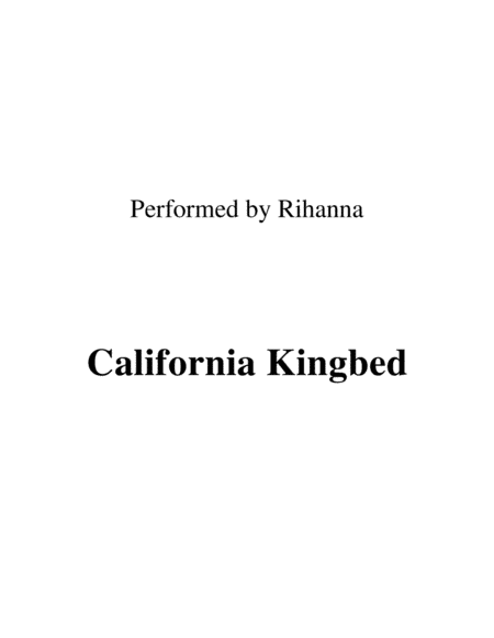 California King Bed (arr. Ronn M)