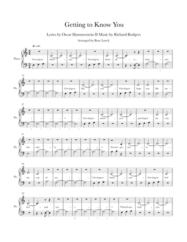 Getting To Know You (arr. Rose M. Lauck)