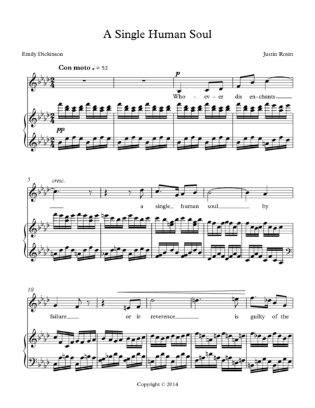 Art Songs Set to the Text of Emily Dickinson Poems: I - A Single Human Soul