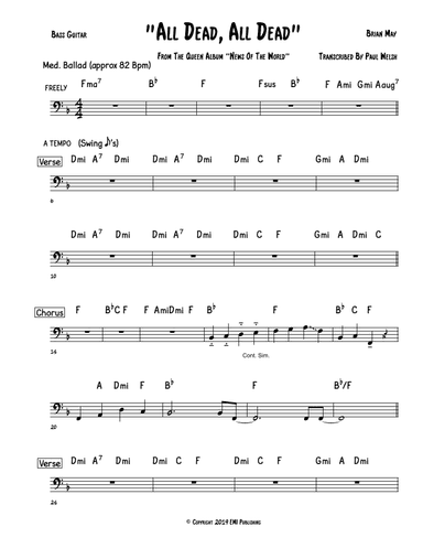 All Dead, All Dead (arr. P Welsh)