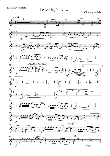 Leave Right Now (arr. Geoff Cloke)