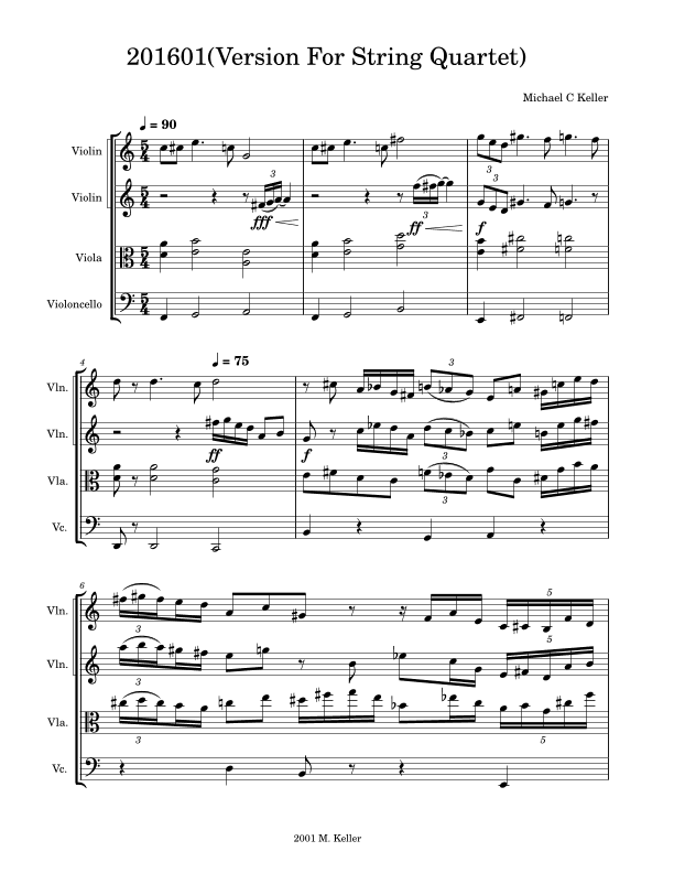 201601- Version For String Quartet - Score Only