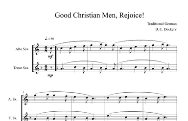Good Christian Men, Rejoice! (Alto and Tenor Sax Duet) (arr. B. C. Dockery)