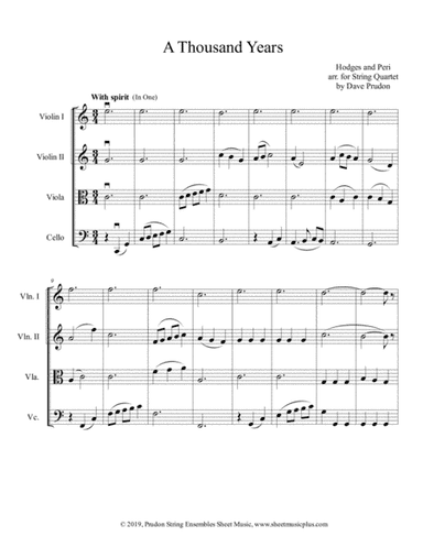 A Thousand Years (arr. Dave Prudon)