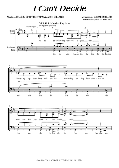 I Can't Decide (arr. Sam Hubbard)