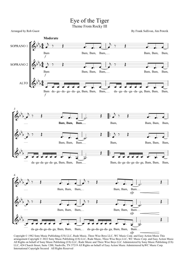 Eye Of The Tiger (arr. Rob Guest)