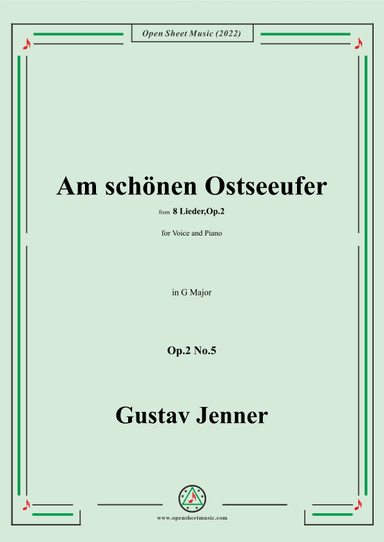 Jenner-Am schönen Ostseeufer,in G Major,Op.2 No.5 (arr. OSM Press)