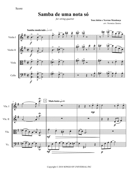 Samba De Uma Nota So (arr. Neemias Silva Santos)