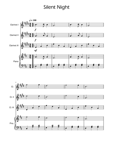 Silent Night - Clarinet Trio w/ Piano (arr. Ygor Nunes)