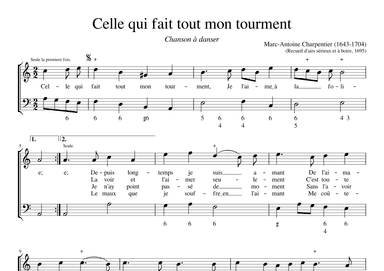 Celle qui fait tout mon tourment (arr. Early Music Scores)