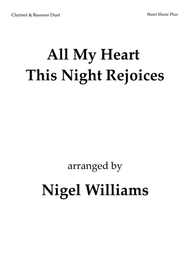 All My Heart This Night Rejoices, for Bassoon Duet (arr. Nigel Williams)
